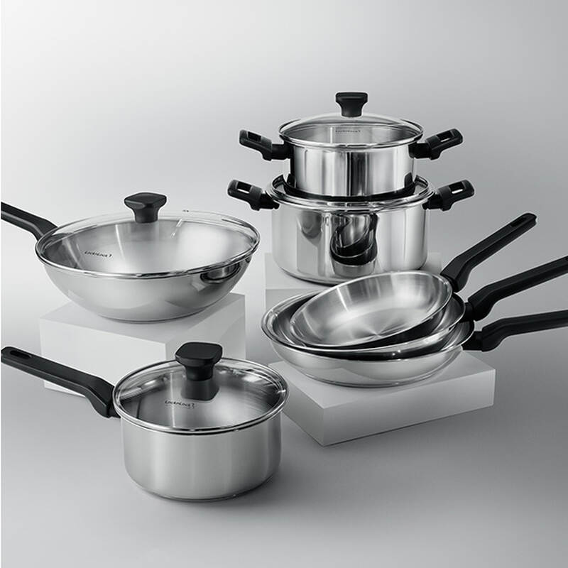 Nồi, Chảo Inox LocknLock Daily STS PPW thân bằng thép không gỉ 304, kèm nắp kính trong suốt, tay cầm chịu nhiệt image number null